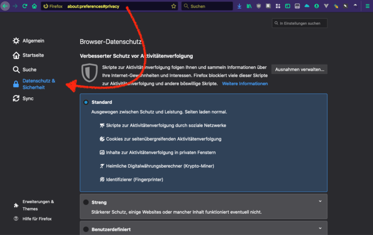 Kamera und Mikrofon in Firefox freigeben - Arztkonsultation